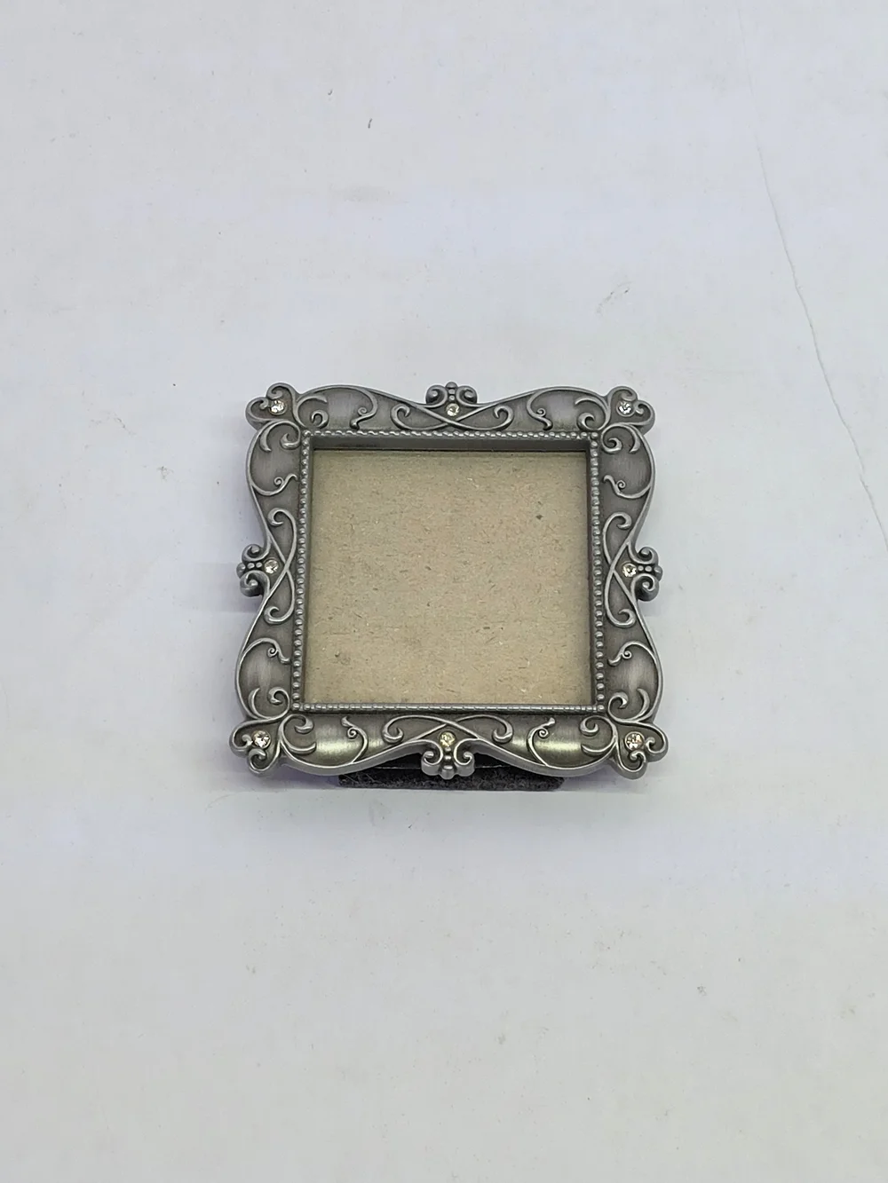 VINTAGE Miniature Ornate Silver Square Picture Frames Burnes & Boston Set Of 2